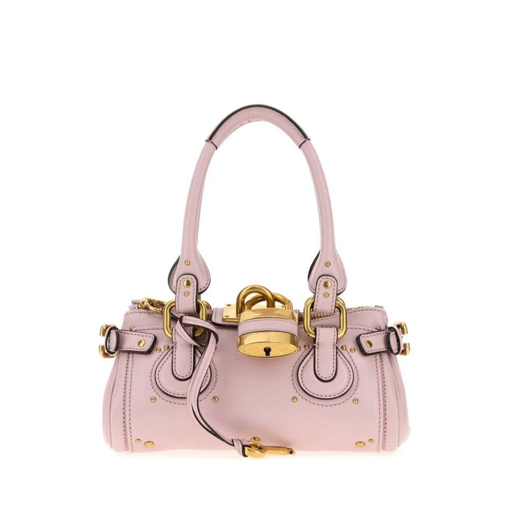 Chloe Women Pastel Pink Leather Small Paddington Handbag